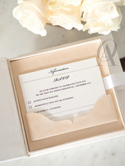 Letterpress wedding invitation pocket RSVP card